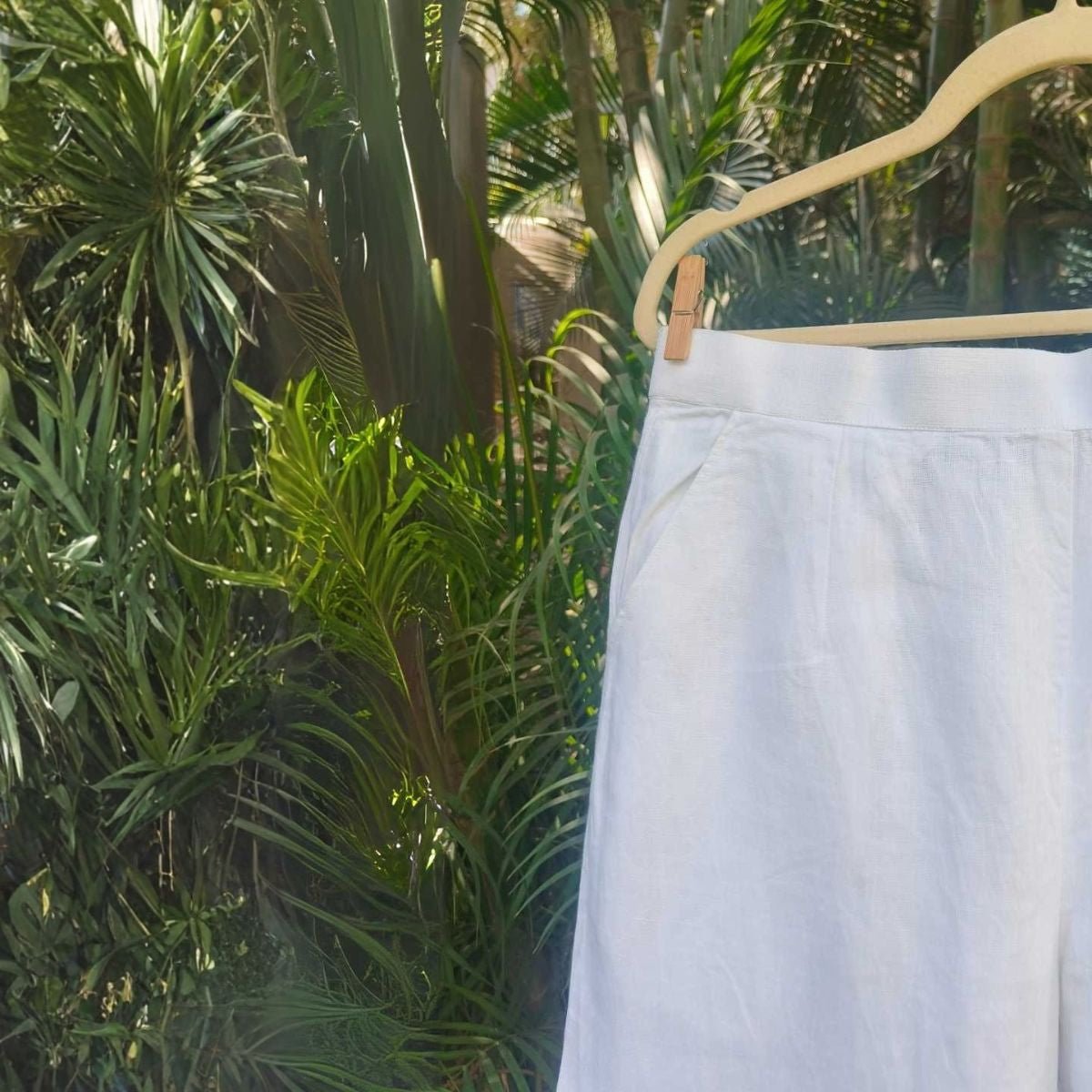 Vianca White Hemp Pants – Womens Pant on Brown Living™. SKU: JDS6014-XS. Img 3.