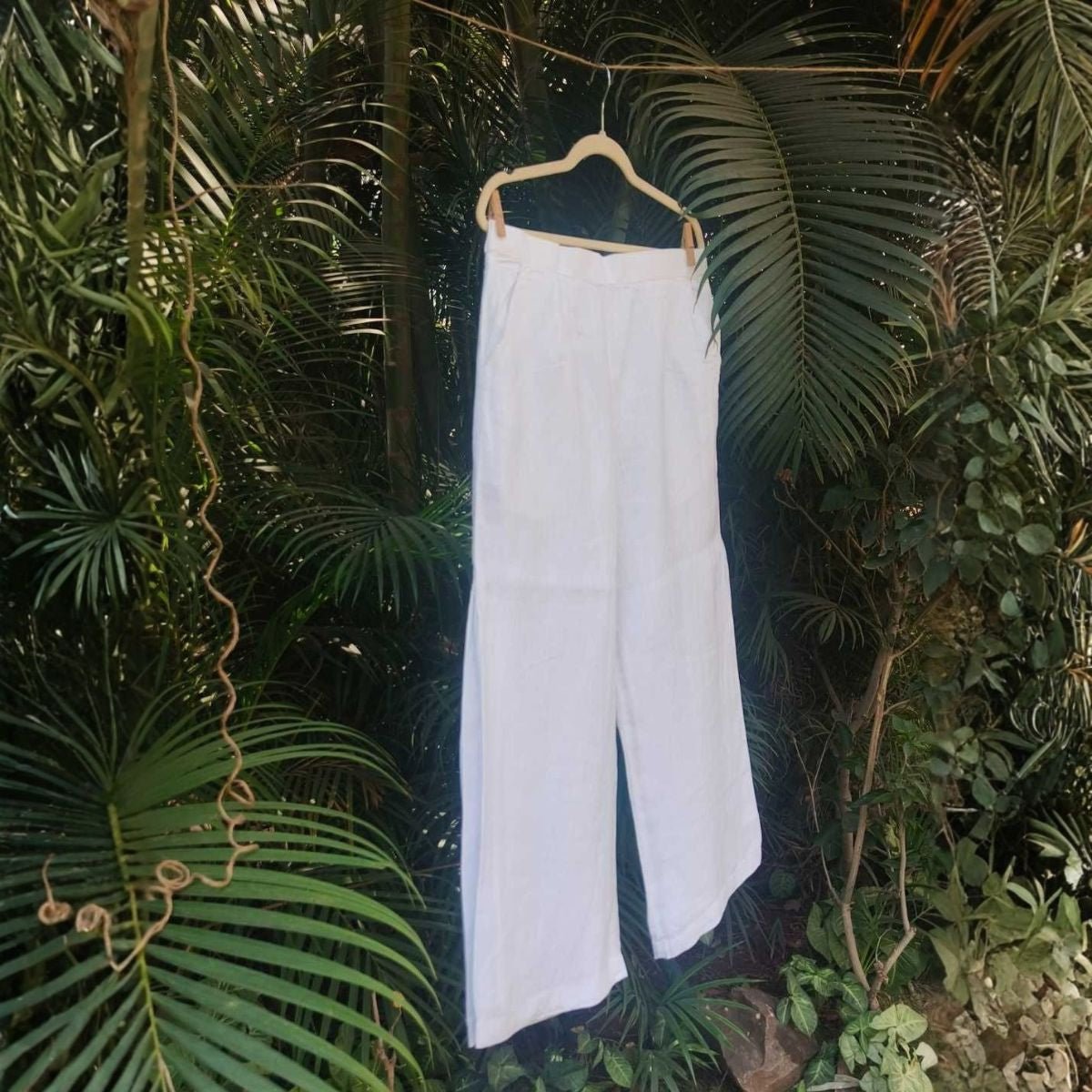 Vianca White Hemp Pants – Womens Pant on Brown Living™. SKU: JDS6014-XS. Img 2.