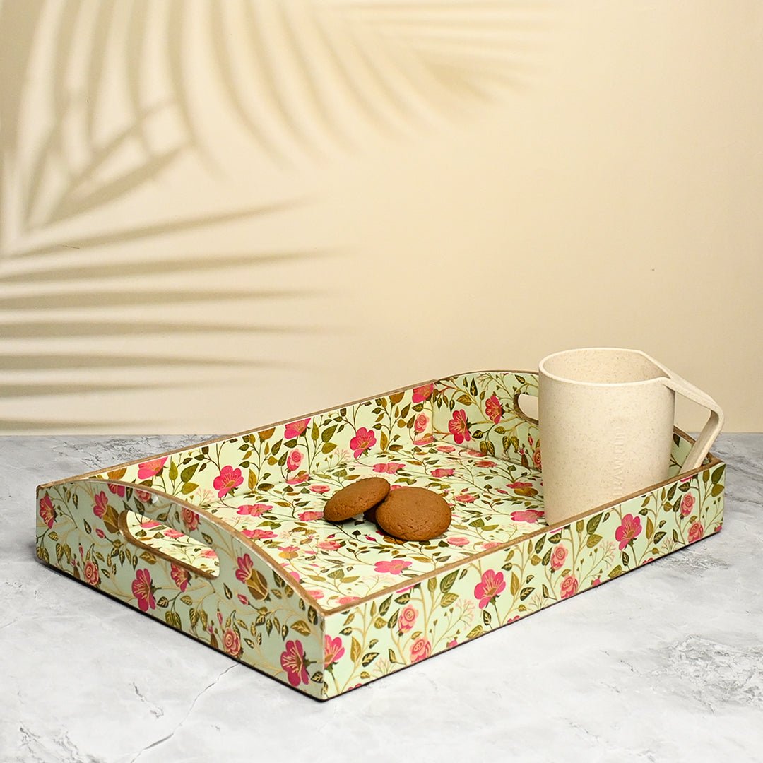 Vibrant Floret Trays with Curved Handle - Pack of 3 – Home Decor by The Mohraj available on Brown Living™. Blossom Trays With Curved Handles . SKU: MJ00160TYV. Img 5.