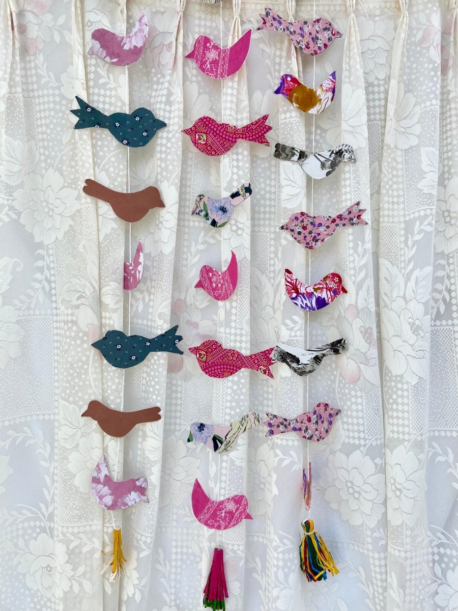 Vibrant Handmade Bird Cloth Dangler | Sustainable Patchwork Decor – Home Decor on Brown Living™. SKU: 7063037031. Img 5.