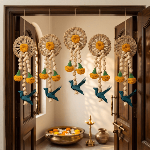 Vihang Handcrafted Chamba Hanging - Set of 2 – Home Decor on Brown Living™. SKU: HG-2381. Img 5.