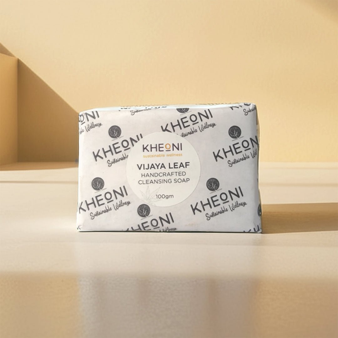 Vijaya Leaf Handcrafted Cleansing Soap | Natural Herbal Bath Bar – Soap on Brown Living™. SKU: KHVLS - 0001. Img 3.