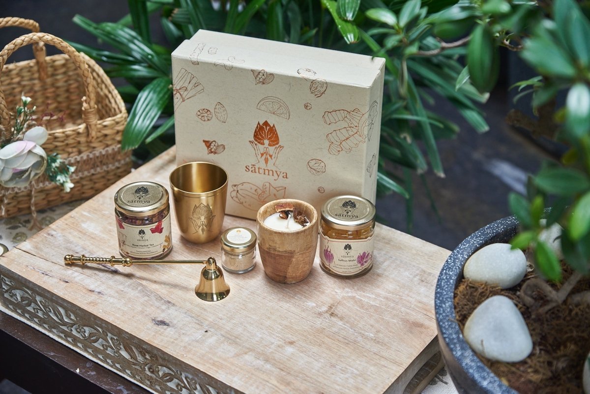 Vilāsa Gift Box - Premium Herbal Wellness Set – Gift Giving by Sātmya available on Brown Living™. . SKU: Vilas_500gms. Img 7.
