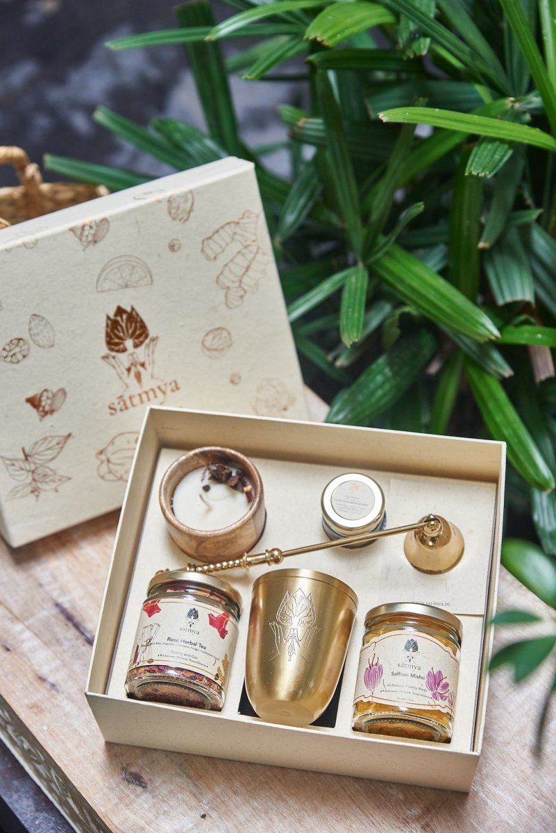 Vilāsa Gift Box - Premium Herbal Wellness Set – Gift Giving by Sātmya available on Brown Living™. . SKU: Vilas_500gms. Img 4.