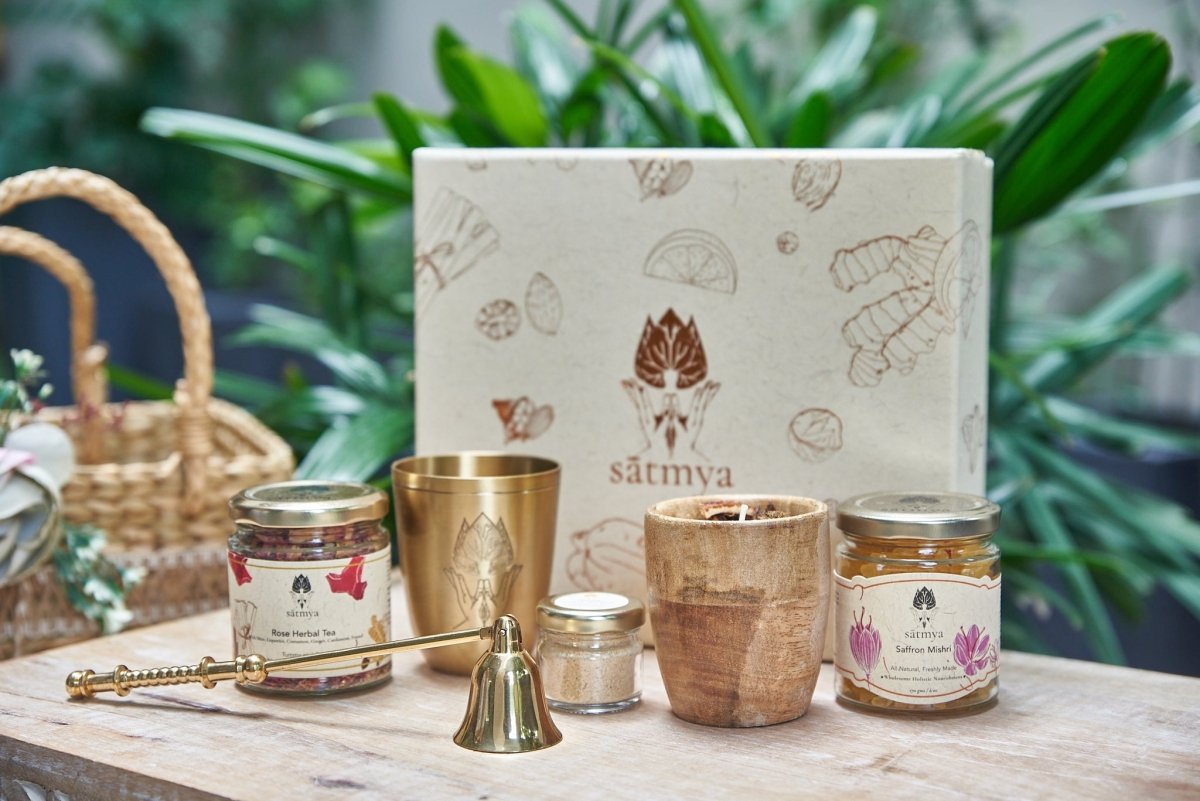 Vilāsa Gift Box - Premium Herbal Wellness Set – Gift Giving by Sātmya available on Brown Living™. . SKU: Vilas_500gms. Img 5.