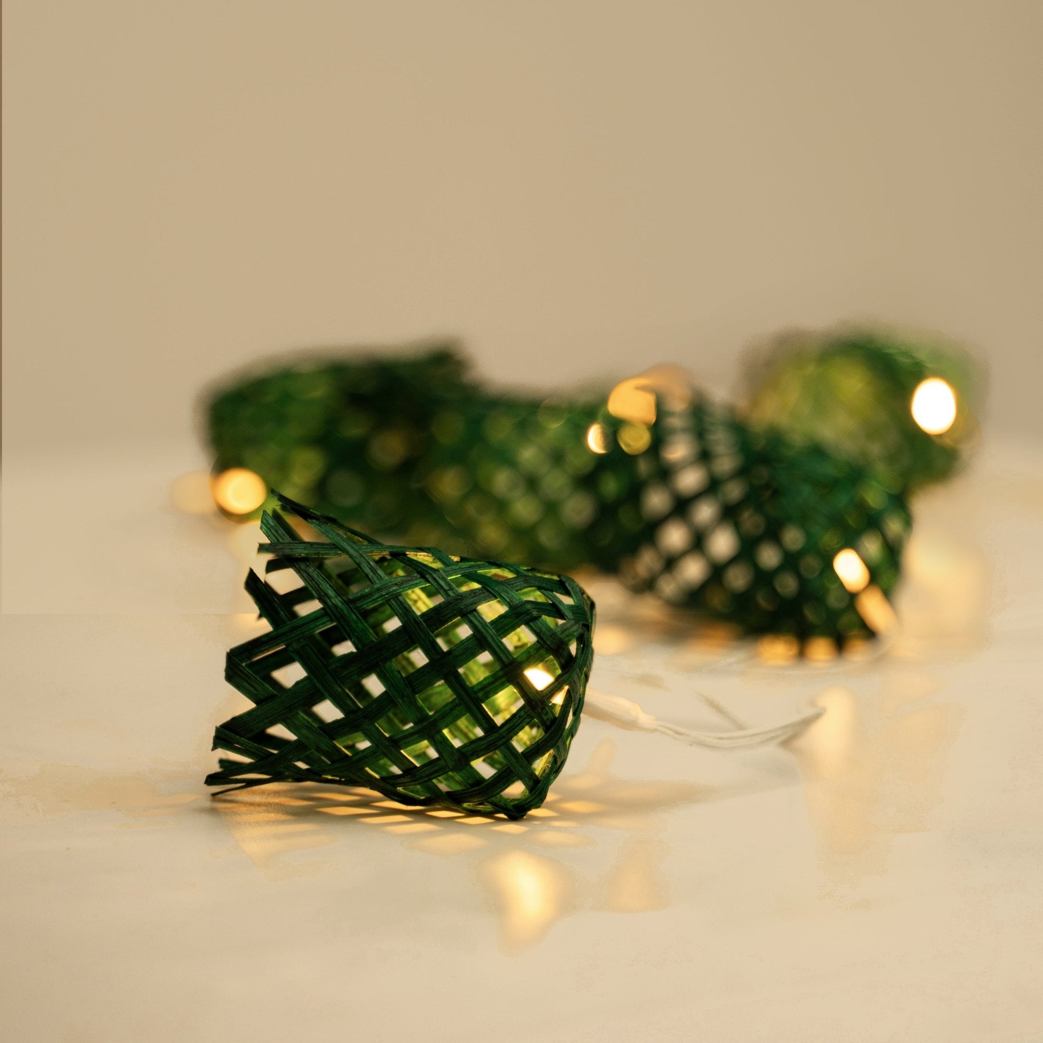 Vine Handcrafted Bamboo String Lights – Decorative Festive Lighting – Home Decor on Brown Living™. SKU: BEDE - 716G. Img 2.