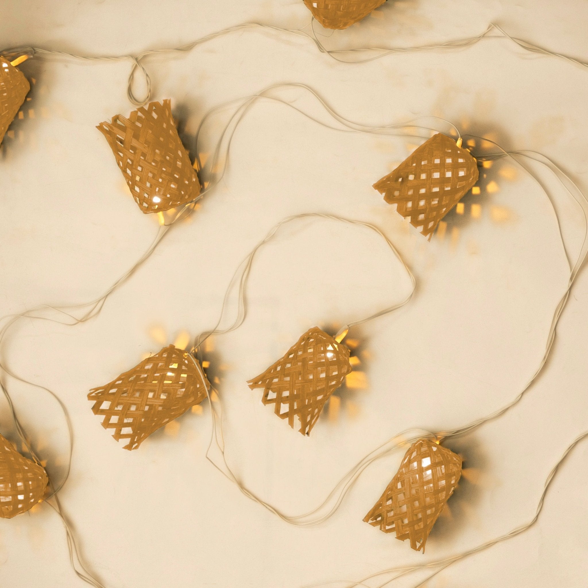 Vine Handcrafted Bamboo String Lights – Decorative Festive Lighting – Home Decor on Brown Living™. SKU: BEDE - 716Nn. Img 3.
