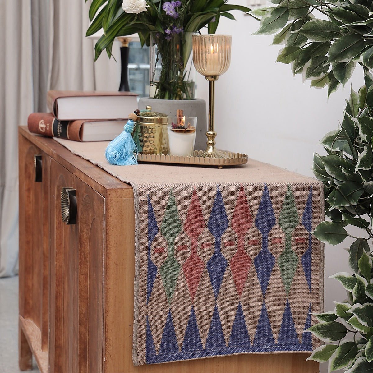 Vintage Diamond Runner – Table Linens on Brown Living™. SKU: TGW160071. Img 2.