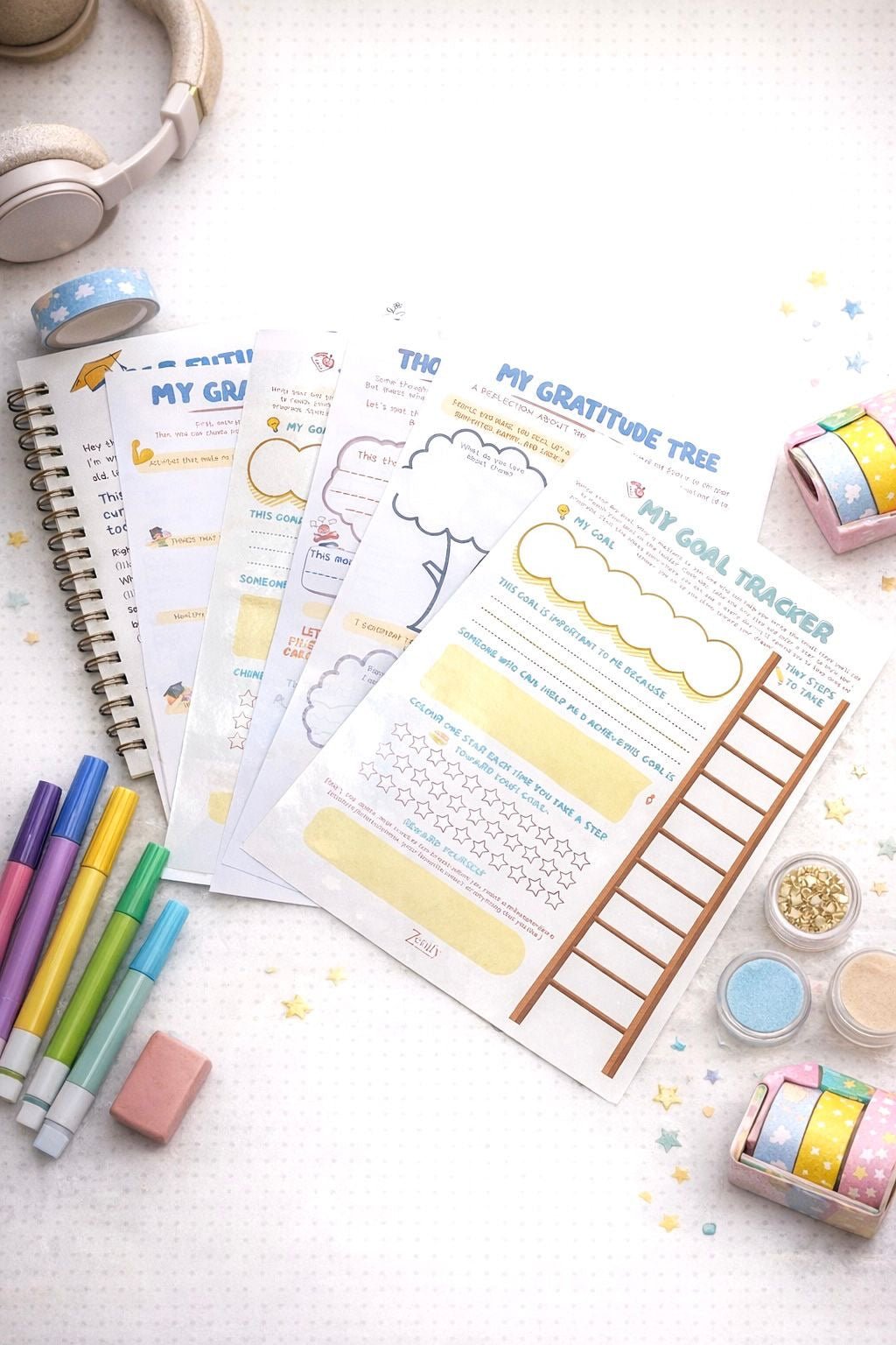 Vision Board Kit for Kids | Creative Goal - Setting & Mindfulness Tool – Notebooks & Notepads on Brown Living™. SKU: BL-ZF-02. Img 7.