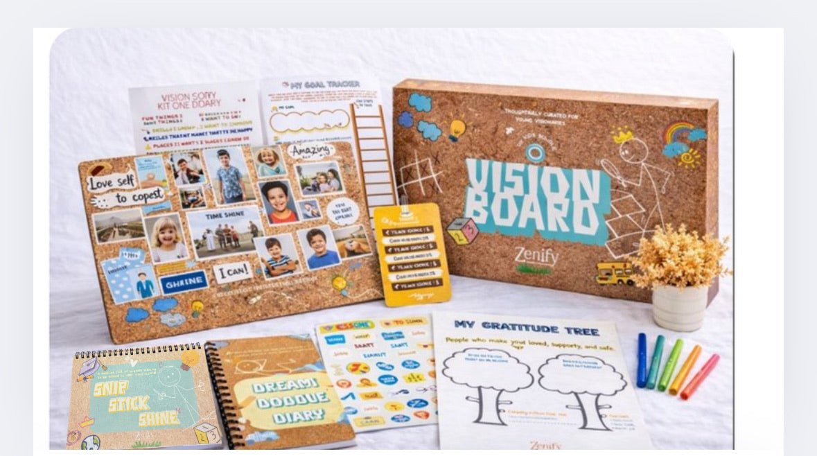 Vision Board Kit for Kids | Creative Goal - Setting & Mindfulness Tool – Notebooks & Notepads on Brown Living™. SKU: BL-ZF-02. Img 1.