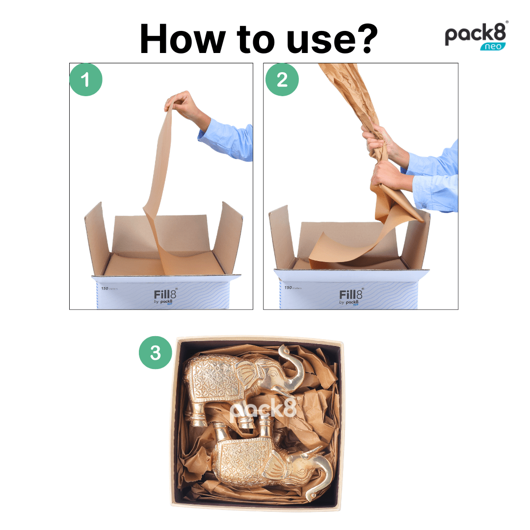 Void Filling Paper - Dunnage for Shipping Protection (150 Mtr X 13") – Packing Materials on Brown Living™. SKU: LB-YCY6-4E8E. Img 3.