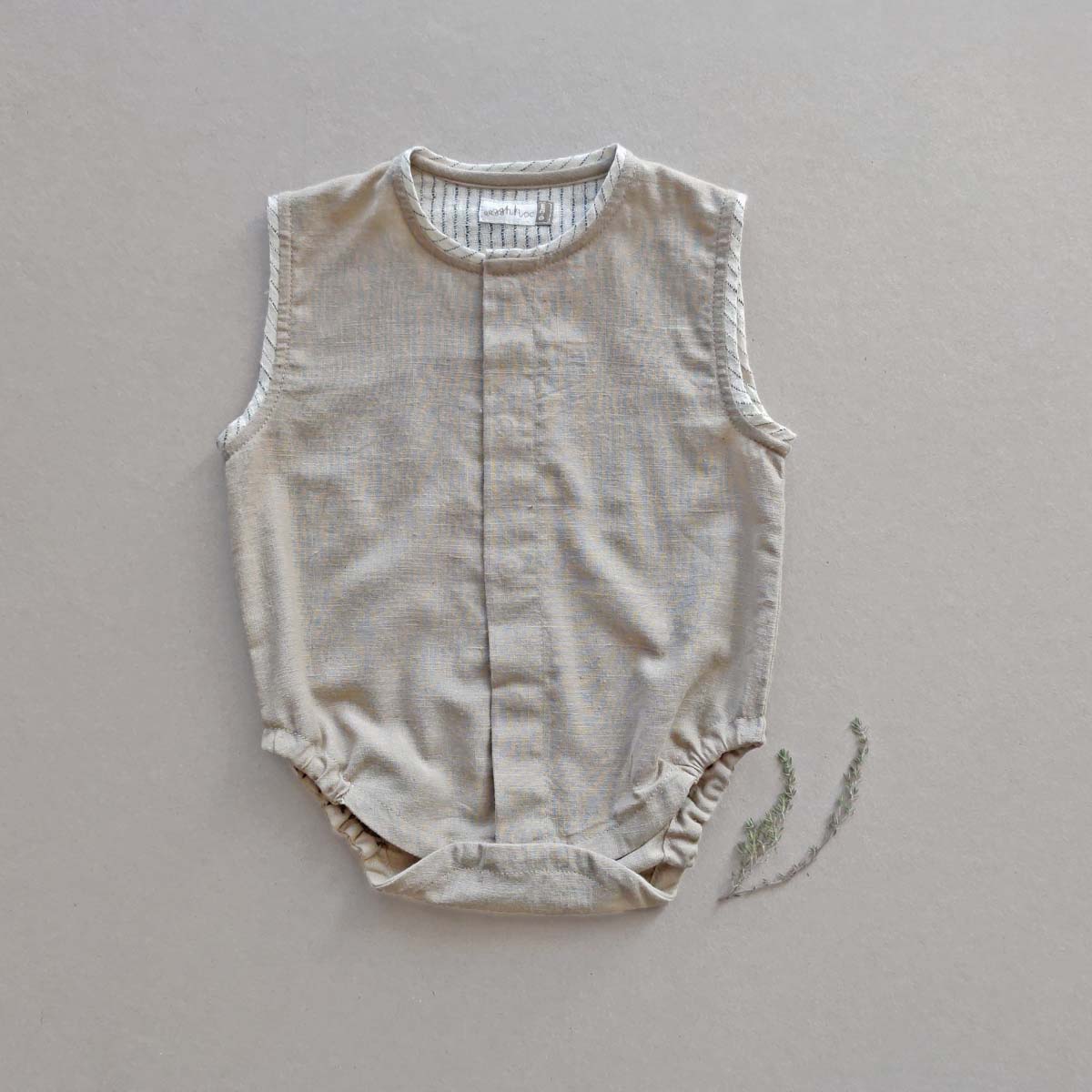 Warm Grey Baby Onesie – Kids Onesies on Brown Living™. SKU: C1O00BG13NB. Img 1.