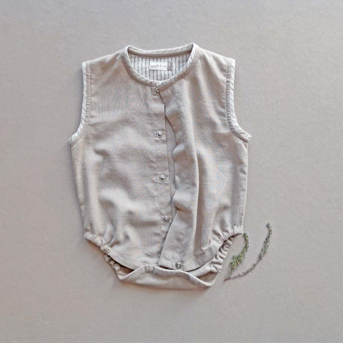 Warm Grey Baby Onesie – Kids Onesies on Brown Living™. SKU: C1O00BG13NB. Img 2.