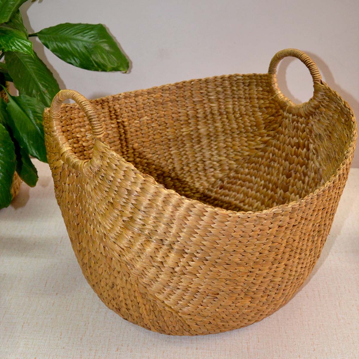 Water Hyacinth Laundry & Storage Basket – Baskets & Boxes on Brown Living™. SKU: WHLBAS010A. Img 1.