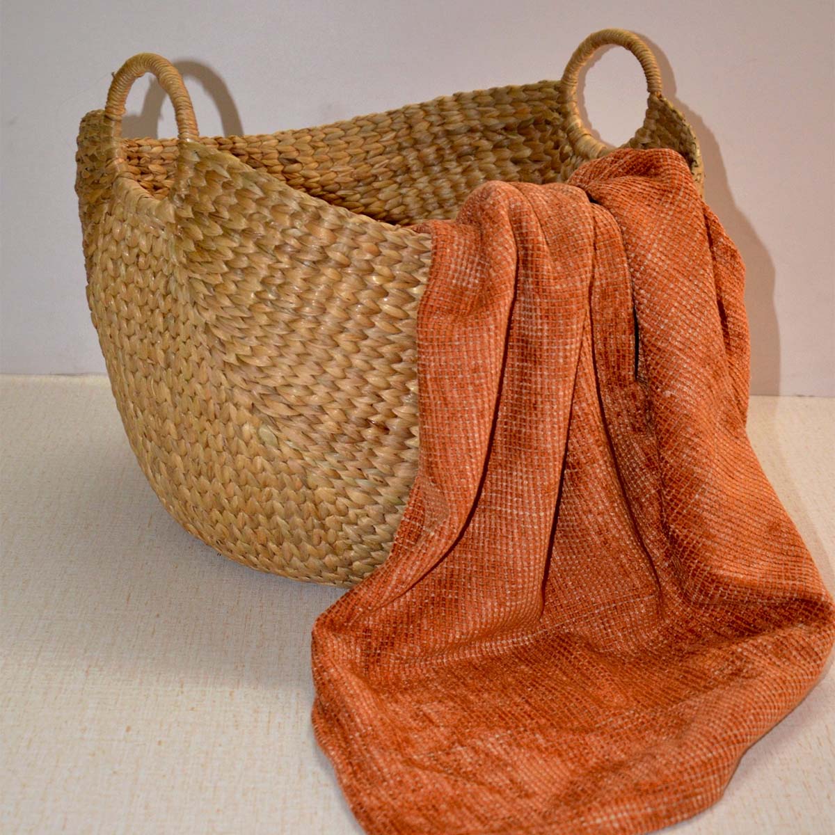 Water Hyacinth Laundry & Storage Basket – Baskets & Boxes on Brown Living™. SKU: WHLBAS010A. Img 6.