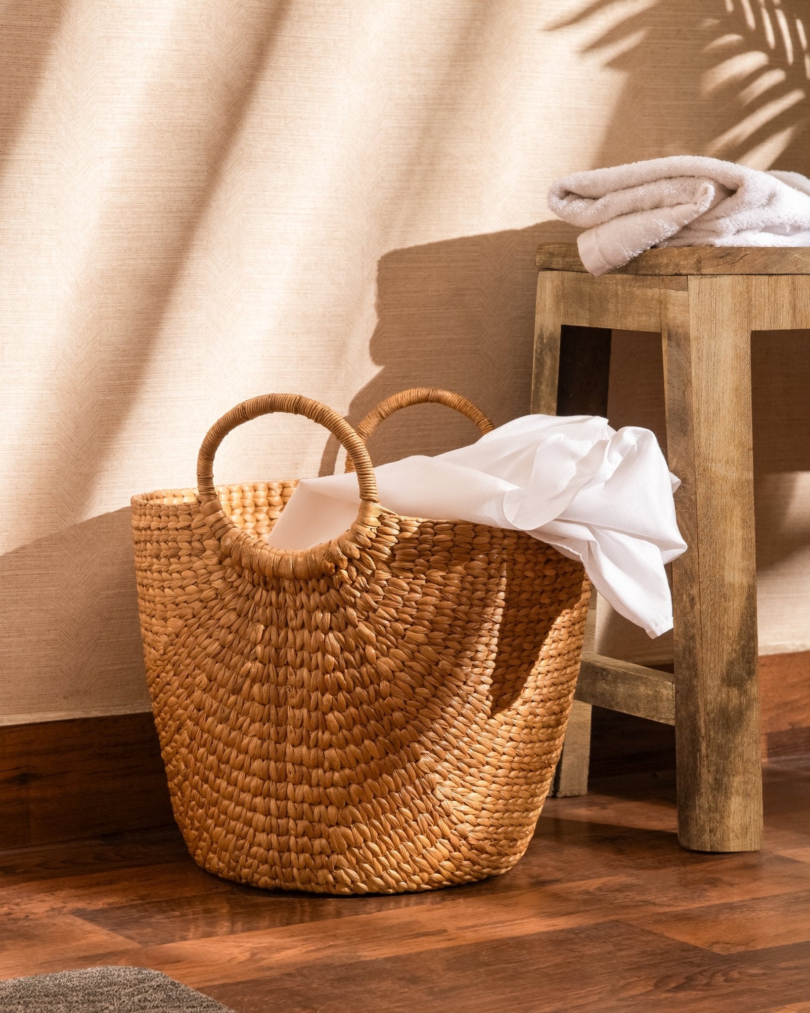 Water Hyacinth Laundry & Storage Basket – Baskets & Boxes on Brown Living™. SKU: WHLBAS010A. Img 3.