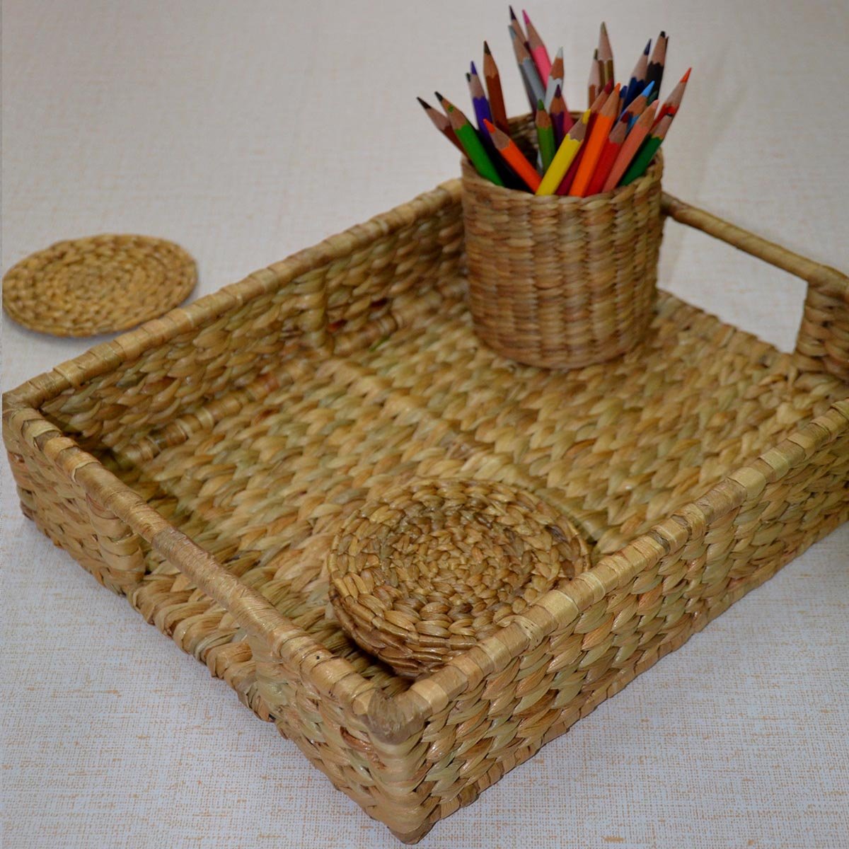 Water Hyacinth Rectangular Tray – Trays & Platters by DHARINI available on Brown Living™. . SKU: WHRTRA030A. Img 11.