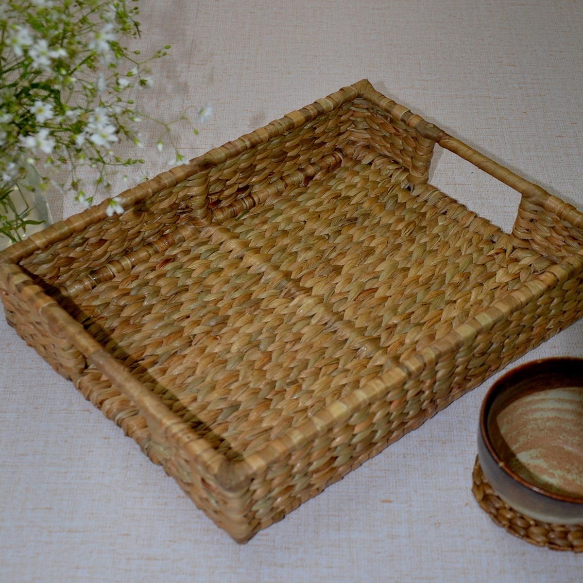 Water Hyacinth Rectangular Tray – Trays & Platters by DHARINI available on Brown Living™. . SKU: WHRTRA030A. Img 8.