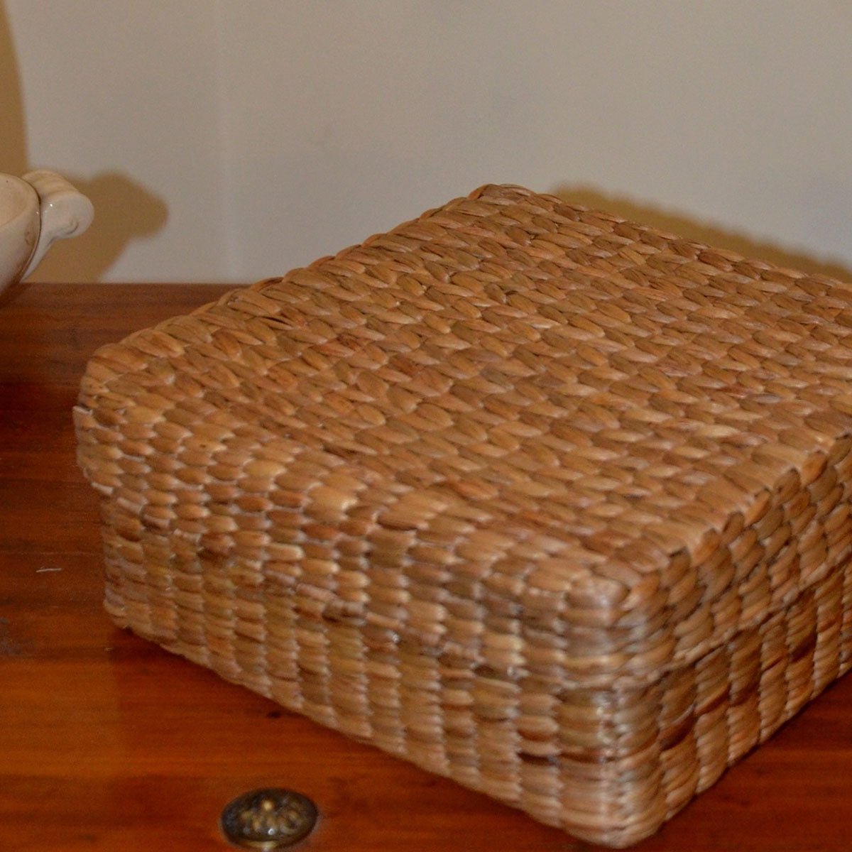 Water Hyacinth Square Gift & Utility Box – Baskets & Boxes by DHARINI available on Brown Living™. . SKU: WHSBOX028A. Img 12.