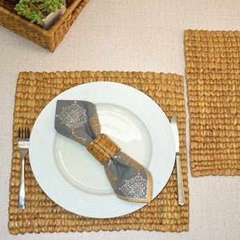 Water Hyacinth Square Placemats (Set of 2) – Table Linens on Brown Living™. SKU: WHSMAT034A. Img 3.