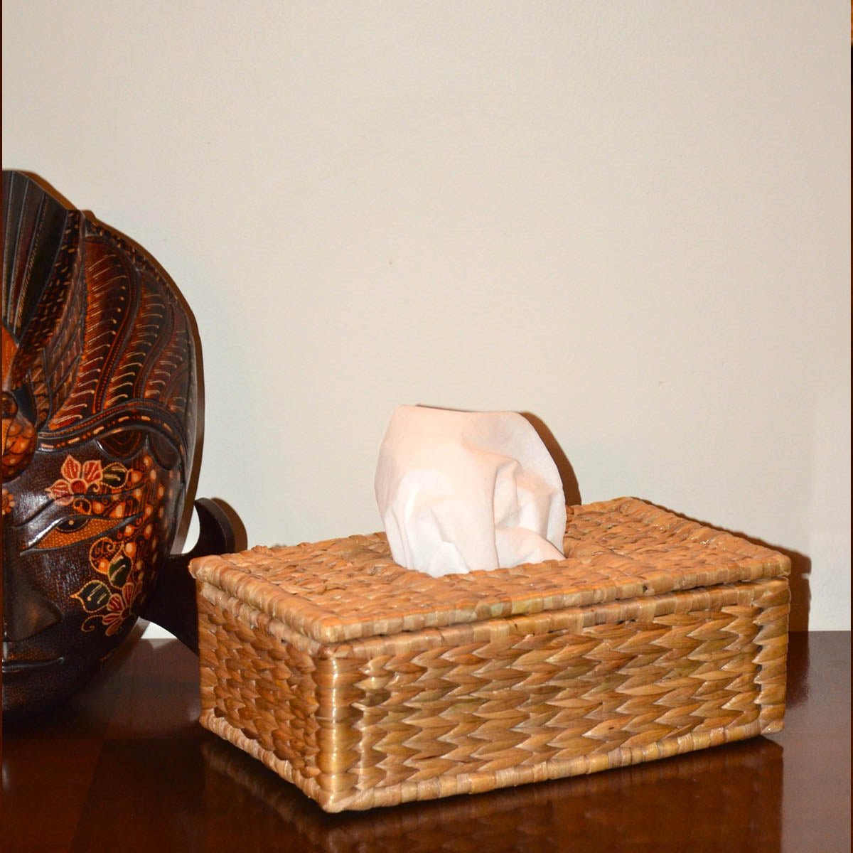 Water Hyacinth Tissue Box - Natural – Baskets & Boxes on Brown Living™. SKU: WHTBOX004A - n. Img 7.