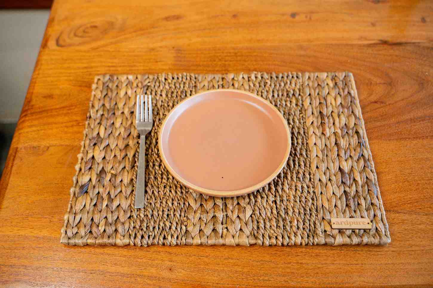 WH Dual Weave Placemat | Handwoven Natural Dining Table Mat (Set of 2) – Home Decor on Brown Living™. SKU: 814WM. Img 1.