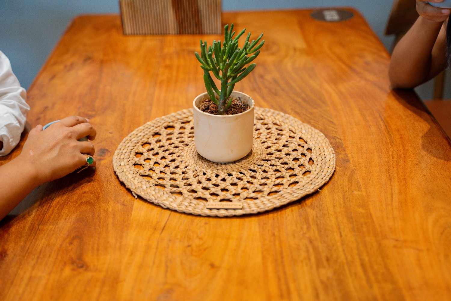WH Knotted Placemat Handwoven Natural Dining Table Mat – Table Linens on Brown Living™. SKU: 815WM. Img 1.