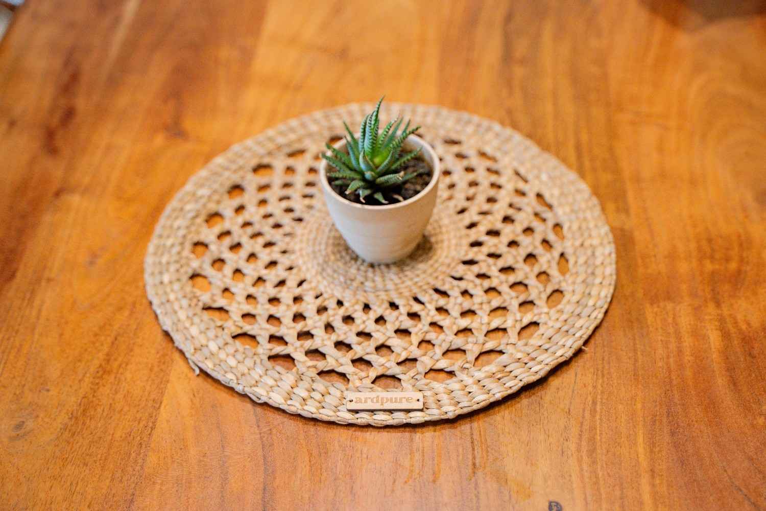 WH Knotted Placemat Handwoven Natural Dining Table Mat – Table Linens on Brown Living™. SKU: 815WM. Img 2.