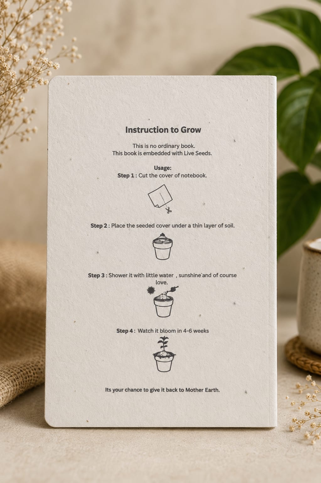 Wheat Straw Diary with Plantable Seed Cover – Notebooks & Notepads on Brown Living™. SKU: BRC-ECO-WSD-SPC-01. Img 4.
