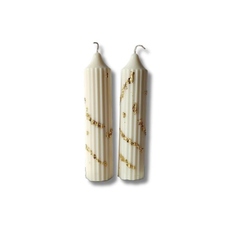 White Gold Hope Pillar Soy Wax Candle - Small | Verified Sustainable by Brown Living™