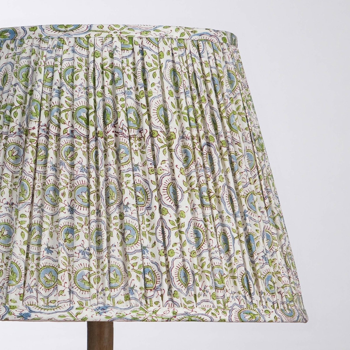 White Green Block Print Empire Lampshade – Lamps & Lighting by Inara Home available on Brown Living™. M . SKU: IHLS0021 - M. Img 2.