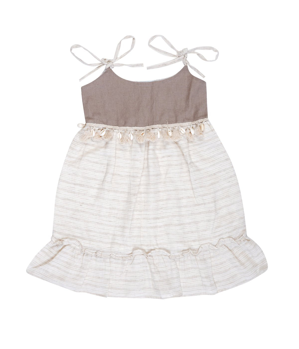 White Tiered Camisole Dress For Girls | Regular Fit Summer Wear – Kids Daywear Sets on Brown Living™. SKU: PG175_1. Img 1.