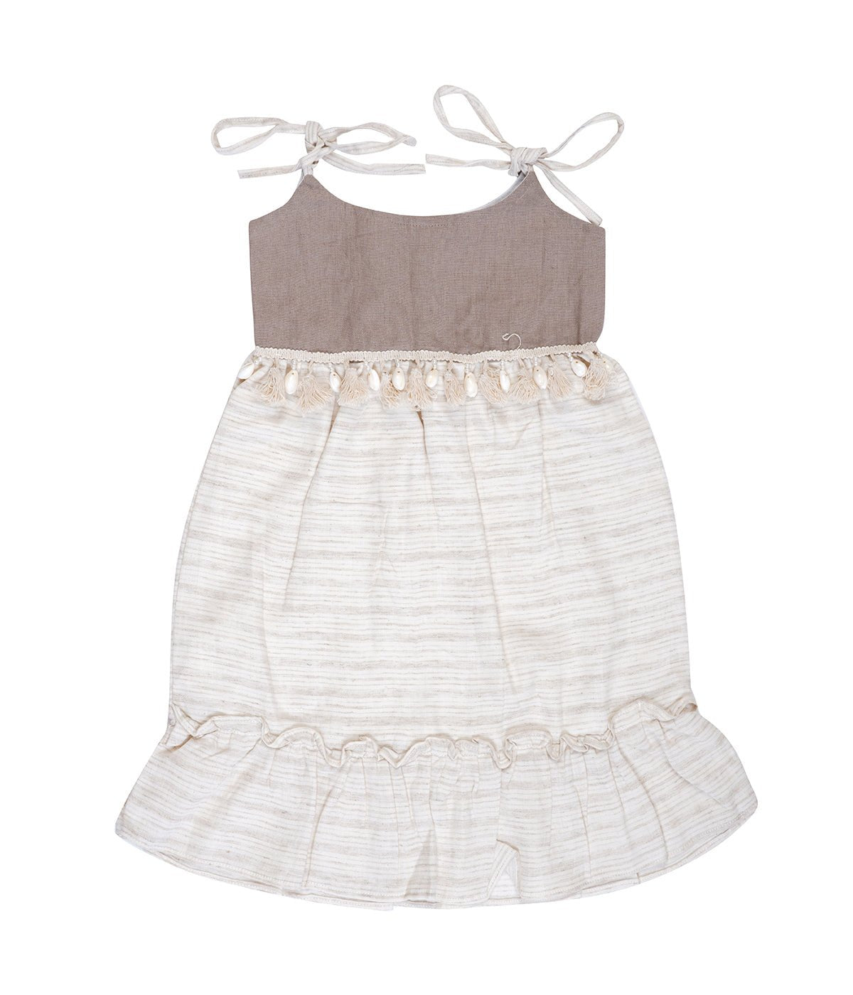 White Tiered Camisole Dress For Girls | Regular Fit Summer Wear – Kids Daywear Sets on Brown Living™. SKU: PG175_1. Img 2.