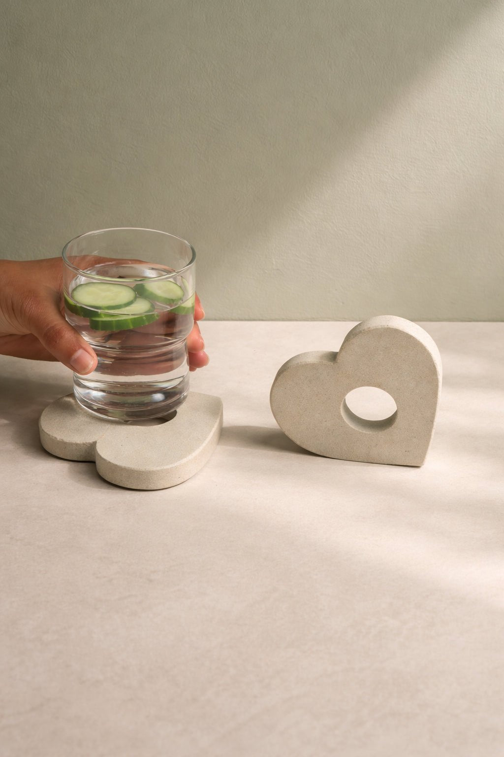 Whole At Heart Natural Sandstone Coaster Set Of 2 – Coasters on Brown Living™. SKU: KOI-CO-NS-019. Img 2.