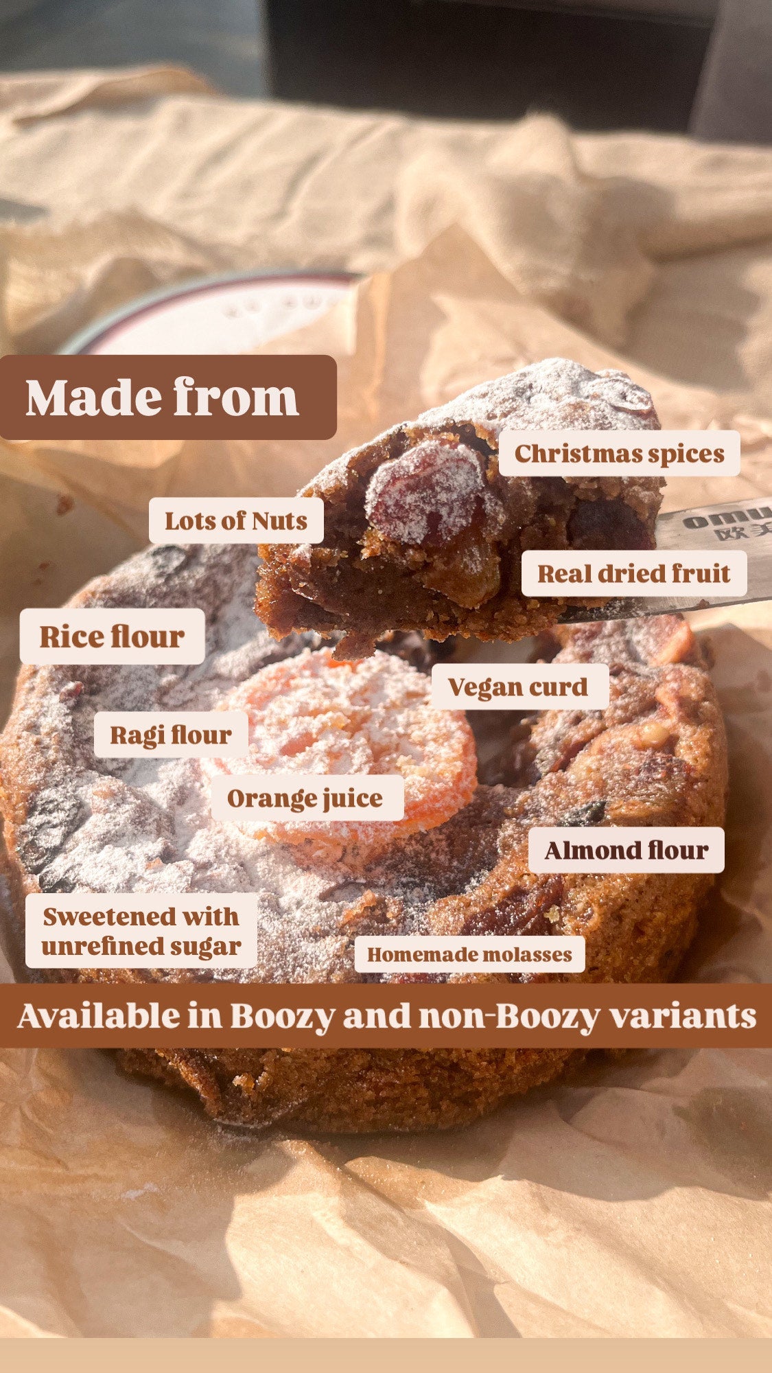 Wholesome Boozy Plum Cake | Vegan, Gluten - Free & Refined Sugar - Free – Healthy Snacks on Brown Living™. SKU: PC-B. Img 2.