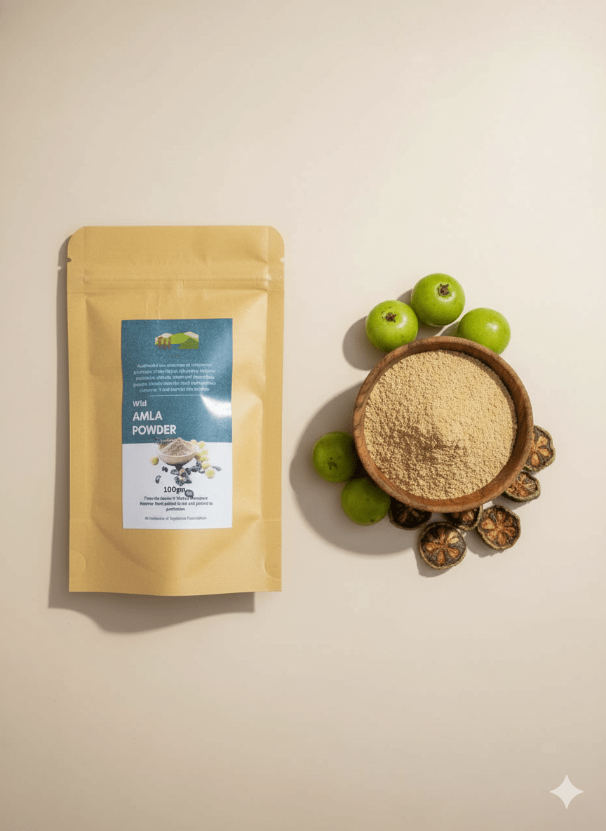 Wild Amla Health Powder | Vitamin C Rich Superfood - 100g – Powder Drink Mixes on Brown Living™. SKU: APPCL-065. Img 1.