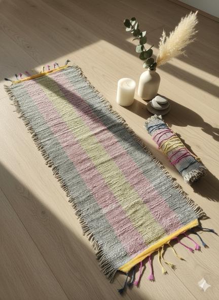 Wild Banana Fiber Mat – Handwoven Sustainable Home Décor Mat – Mats & Rugs on Brown Living™. SKU: APPCL-110. Img 4.