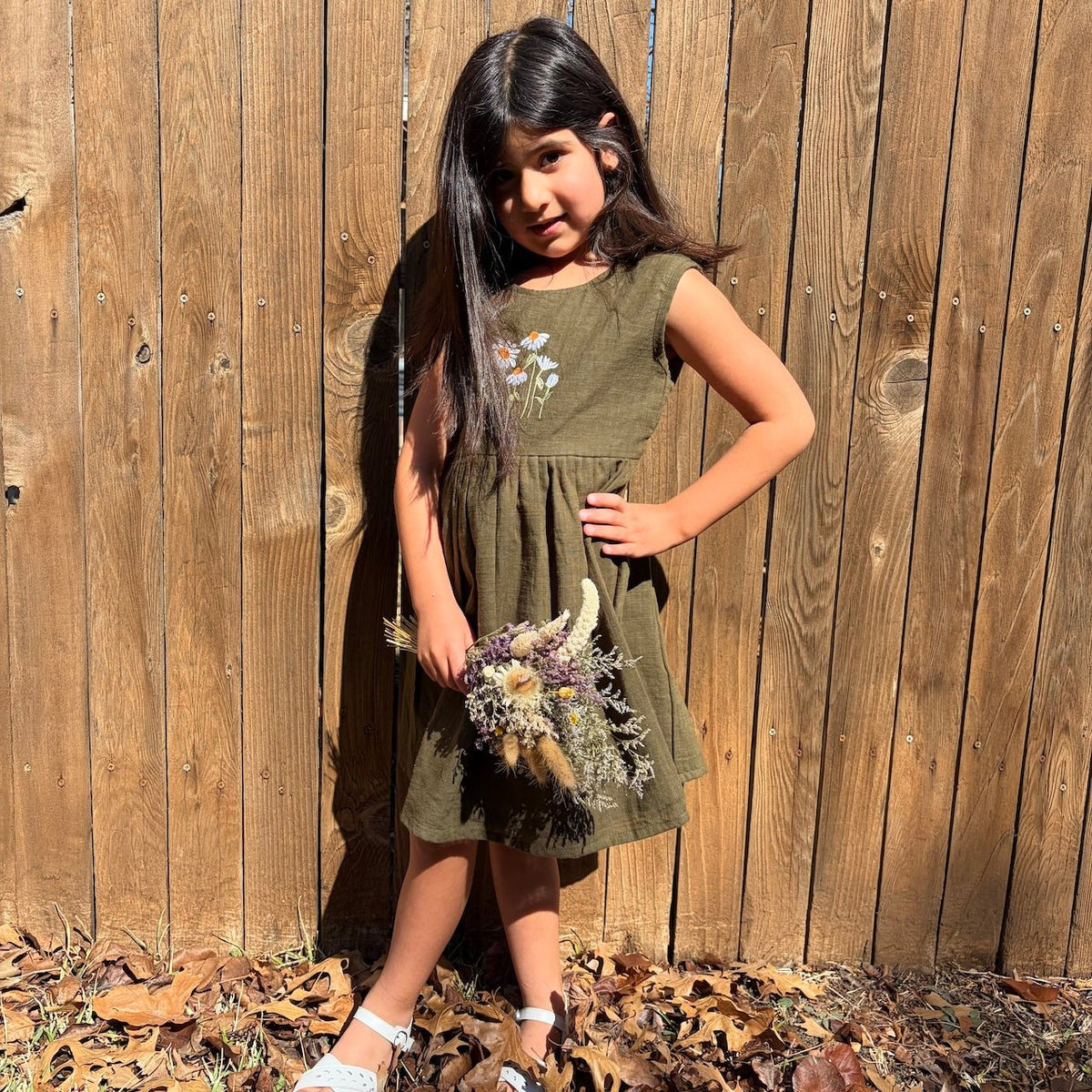 Wildflower Dress for Girls | Floral Dress for Kids – Kids Frocks & Dresses on Brown Living™. SKU: SS-01-0001_6-12M. Img 1.