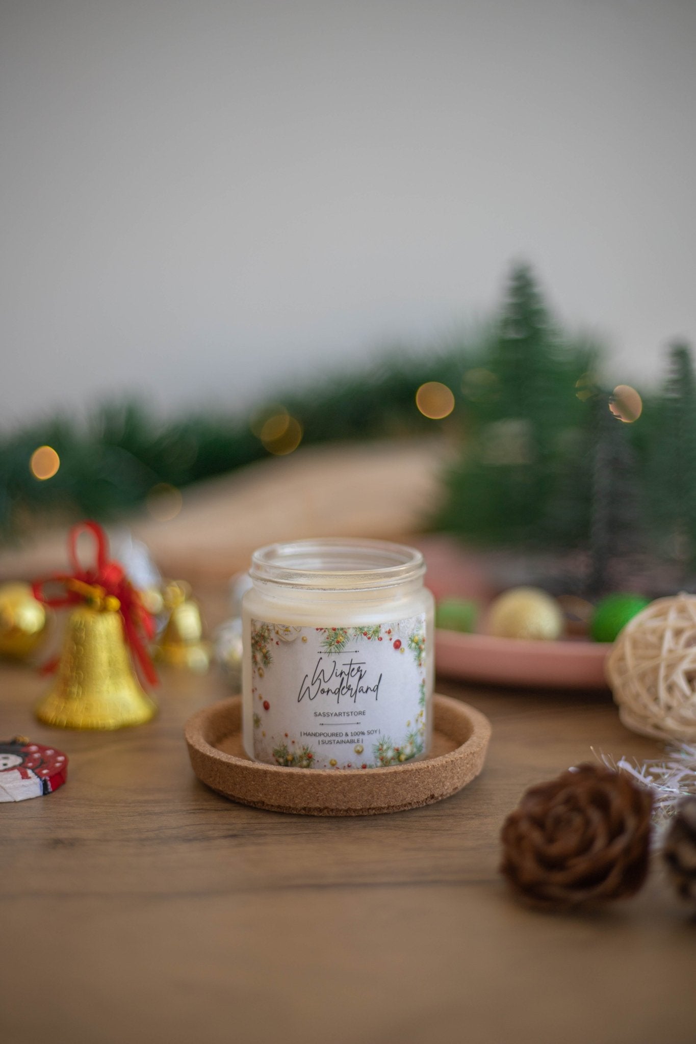 Winter Wonderland Aroma Candle | Christmas Festive Scented Candle – Candles & Fragrances on Brown Living™. SKU: Sas-001. Img 1.