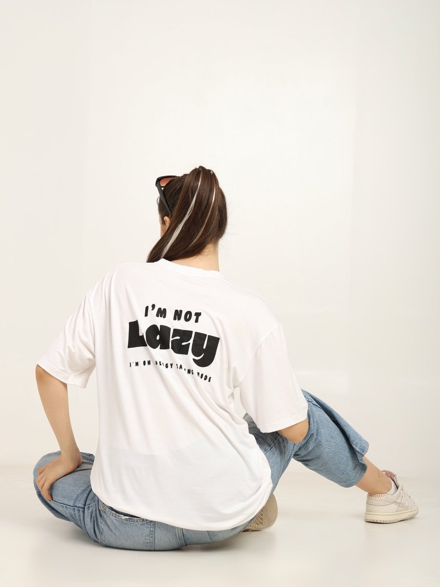 Women Oversized Bamboo T-Shirt – Soft, Breathable & Sustainable Fit – Womens T-Shirt by Bamboology available on Brown Living™. White M. SKU: WOMN - DO - IT - WHIT - M. Img 18.