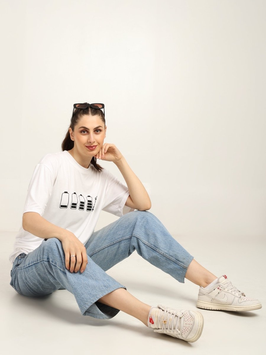 Women Oversized Bamboo T-Shirt – Soft, Breathable & Sustainable Fit – Womens T-Shirt by Bamboology available on Brown Living™. White M. SKU: WOMN - DO - IT - WHIT - M. Img 17.