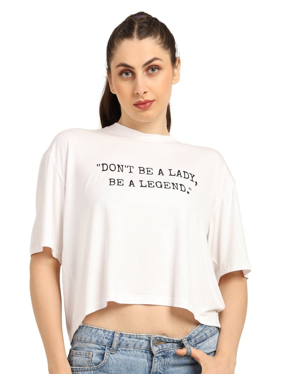 Women Oversized Bamboo T-Shirt – Soft, Breathable & Sustainable Fit – Womens T-Shirt by Bamboology available on Brown Living™. White S. SKU: LADY - LEGEND - WHIT - S. Img 7.