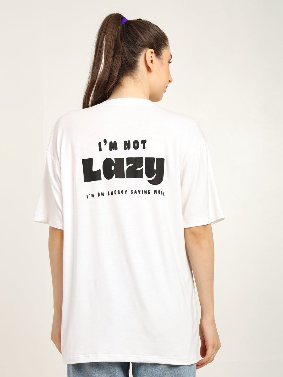 Women Oversized Bamboo T-Shirt – Soft, Breathable & Sustainable Fit – Womens T-Shirt by Bamboology available on Brown Living™. White S. SKU: WOMEN - LAZY - BETRY - WHIT - S. Img 22.