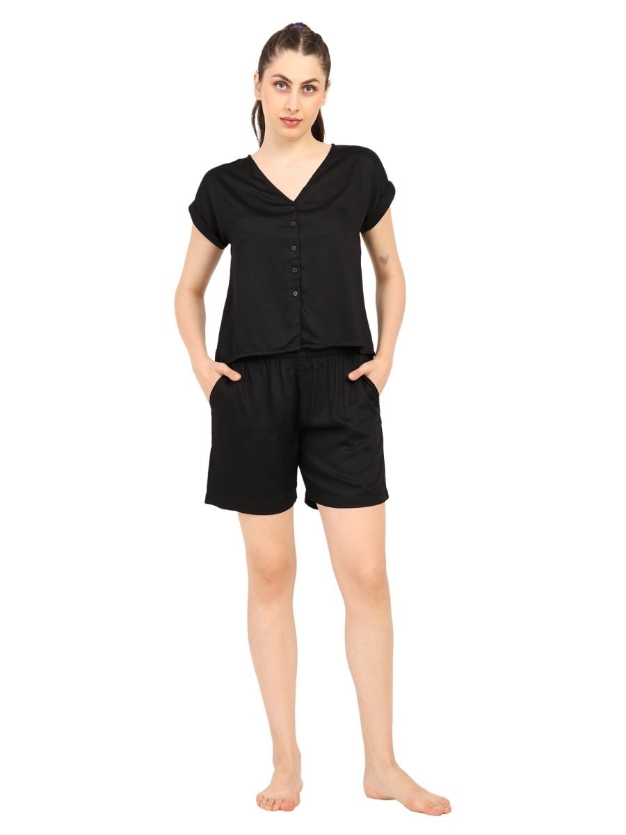 Women’s Bamboo Night Suit - Soft, Breathable & Cozy – Womens Pajamas by Bamboology available on Brown Living™. S Fuchsia. SKU: NIGHT - SUIT - FUCHSIA - S. Img 9.