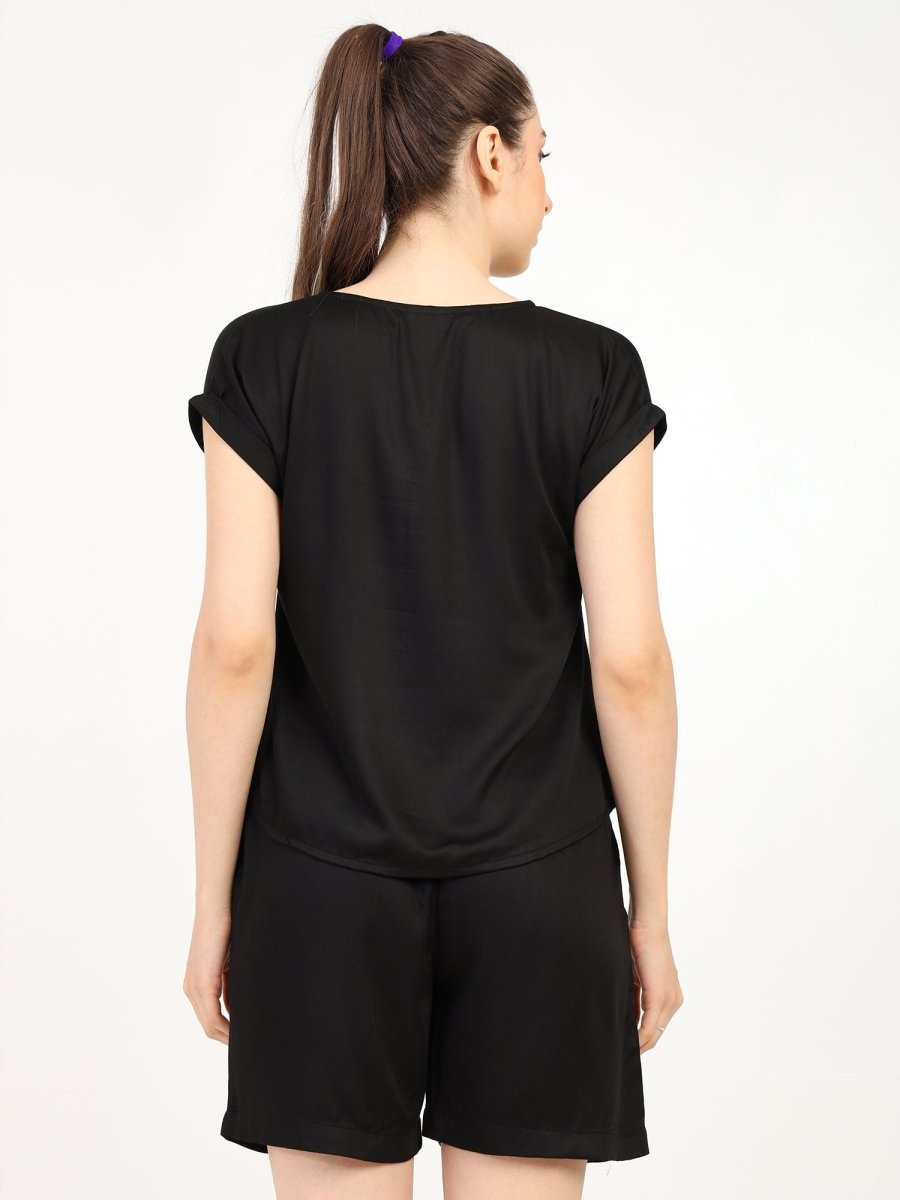 Women’s Bamboo Night Suit - Soft, Breathable & Cozy – Womens Pajamas by Bamboology available on Brown Living™. S Fuchsia. SKU: NIGHT - SUIT - FUCHSIA - S. Img 6.