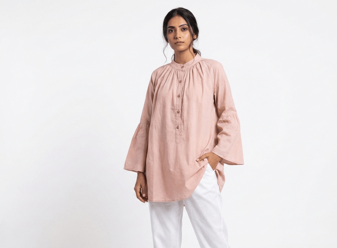 Women’s Boho Maternity Top | Soft, Breathable Comfort for Every Stage – Womens Top on Brown Living™. SKU: 2126024-03-003. Img 1.