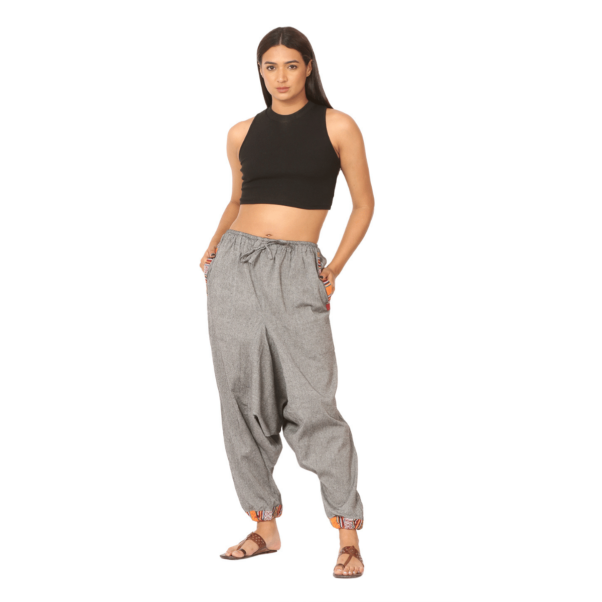 Women's Designer Harem Pants | Grey | Fits Waist Size 28" to 36" – Womens Pants by Hope - House of Pure Eco available on Brown Living™. . SKU: BT01023ND. Img 7.