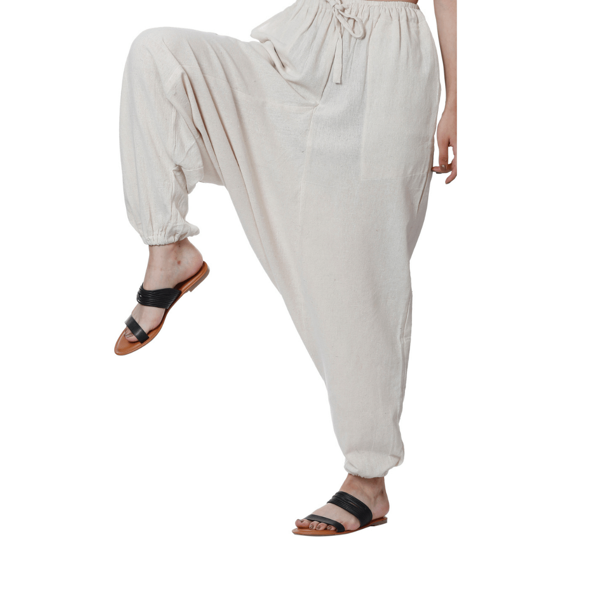 Women's Harem Pant | Cream | Fits Waist Size 28" to 36" – Womens Pants by Hope - House of Pure Eco available on Brown Living™. . SKU: BT01022. Img 1.