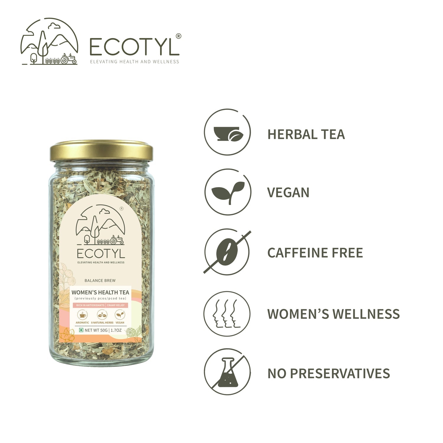 Women's Health Tea | Hormonal Balance | Herbal Tea | 50g – Tea on Brown Living™. SKU: ECOTYL00060. Img 5.