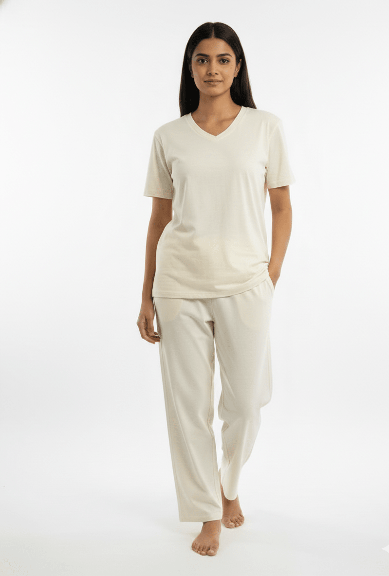 Women’s Herbal - Infused Yoga V Neck T Shirt | Breathable Activewear Tee – Womens T-Shirt on Brown Living™. SKU: 3116008-01-00. Img 4.